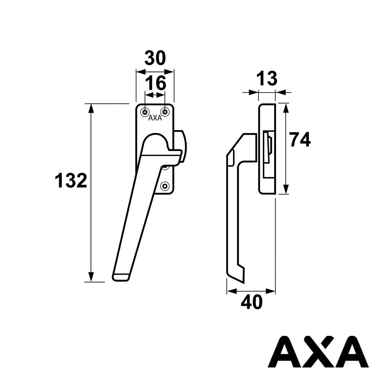 Alternatieve afbeelding voor AXA RAAMSLUITING 3302 MET VENTILATIENOK LINKS ALU