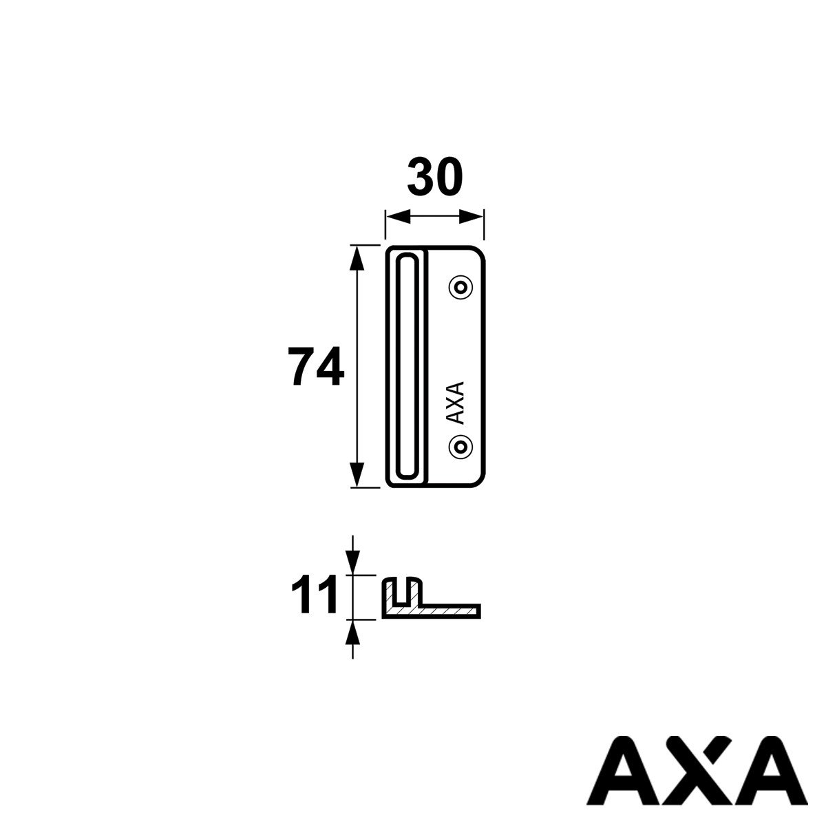 Alternatieve afbeelding voor SLUITPLAAT VOOR RAAMSLUITNG AXA 3302 EN 3308 WIT