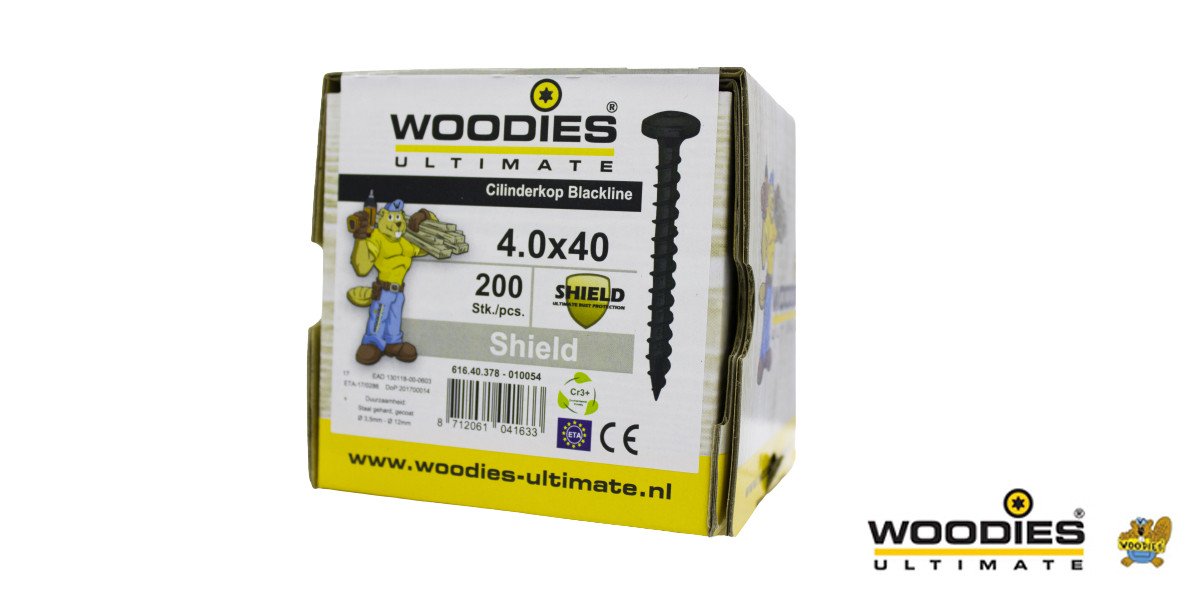 Alternatieve afbeelding voor Woodies Cilinderkopschroeven Blackline TORX-20 4x40mm 200 stuks 