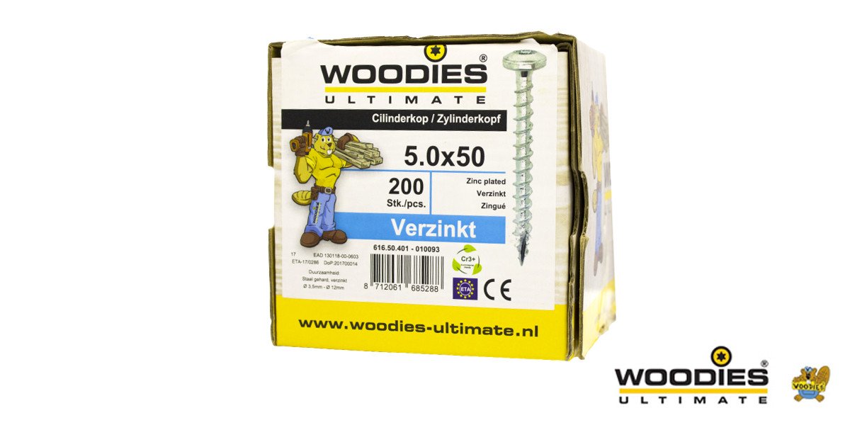 Alternatieve afbeelding voor Woodies Cilinderkopschroeven verzinkt TORX-25 5x50mm 200 stuks 