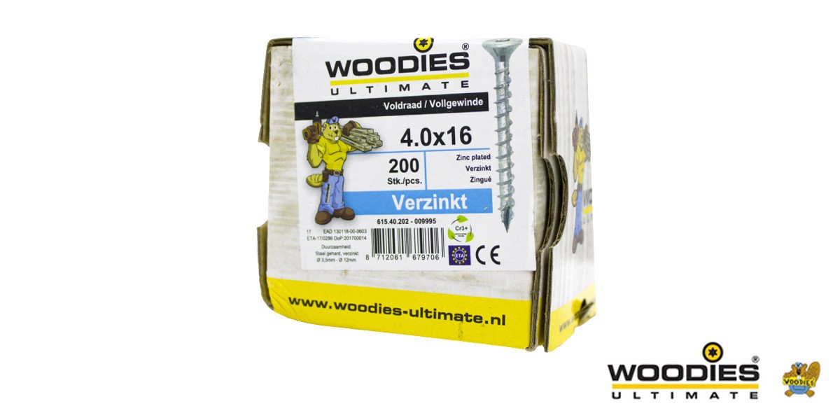 Alternatieve afbeelding voor Woodies schroeven verzinkt TORX-20 platkop 4x16mm 200 stuks