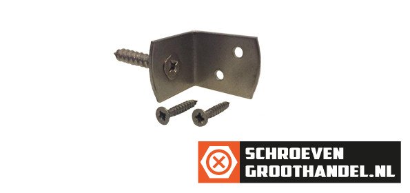 Alternatieve afbeelding voor L-beslag RVS A2 4x25 mm met schroeven 4 stuks
