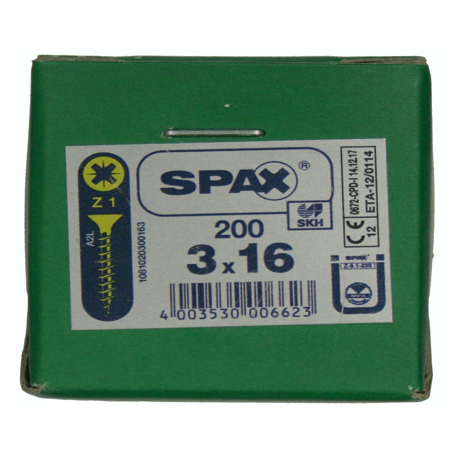 Alternatieve afbeelding voor Spax spaanplaatschroeven 3x16 mm geelverzinkt platkop Pozidriv 200 stuks