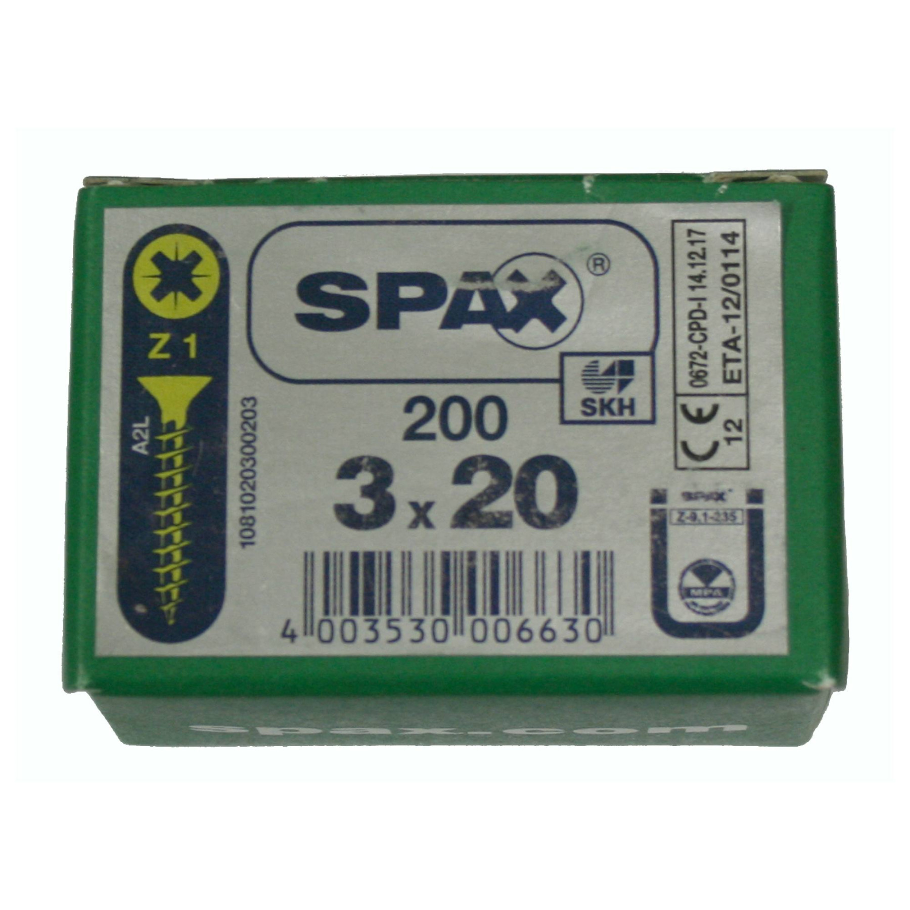 Alternatieve afbeelding voor Spax spaanplaatschroeven 3x20 mm geelverzinkt platkop Pozidriv 200 stuks