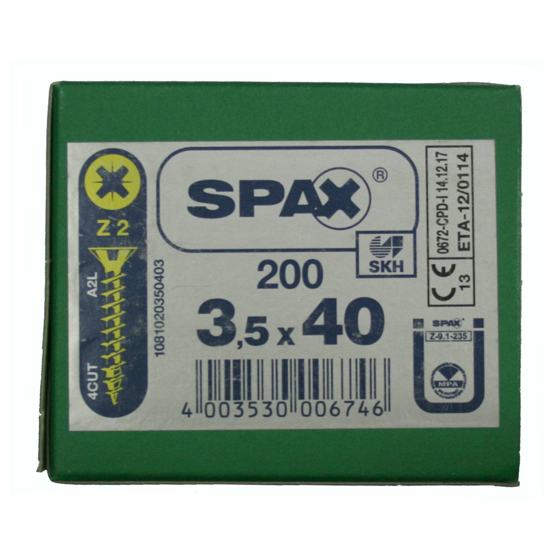 Alternatieve afbeelding voor Spax spaanplaatschroeven 3,5x40 mm geelverzinkt platkop Pozidriv 200 stuks