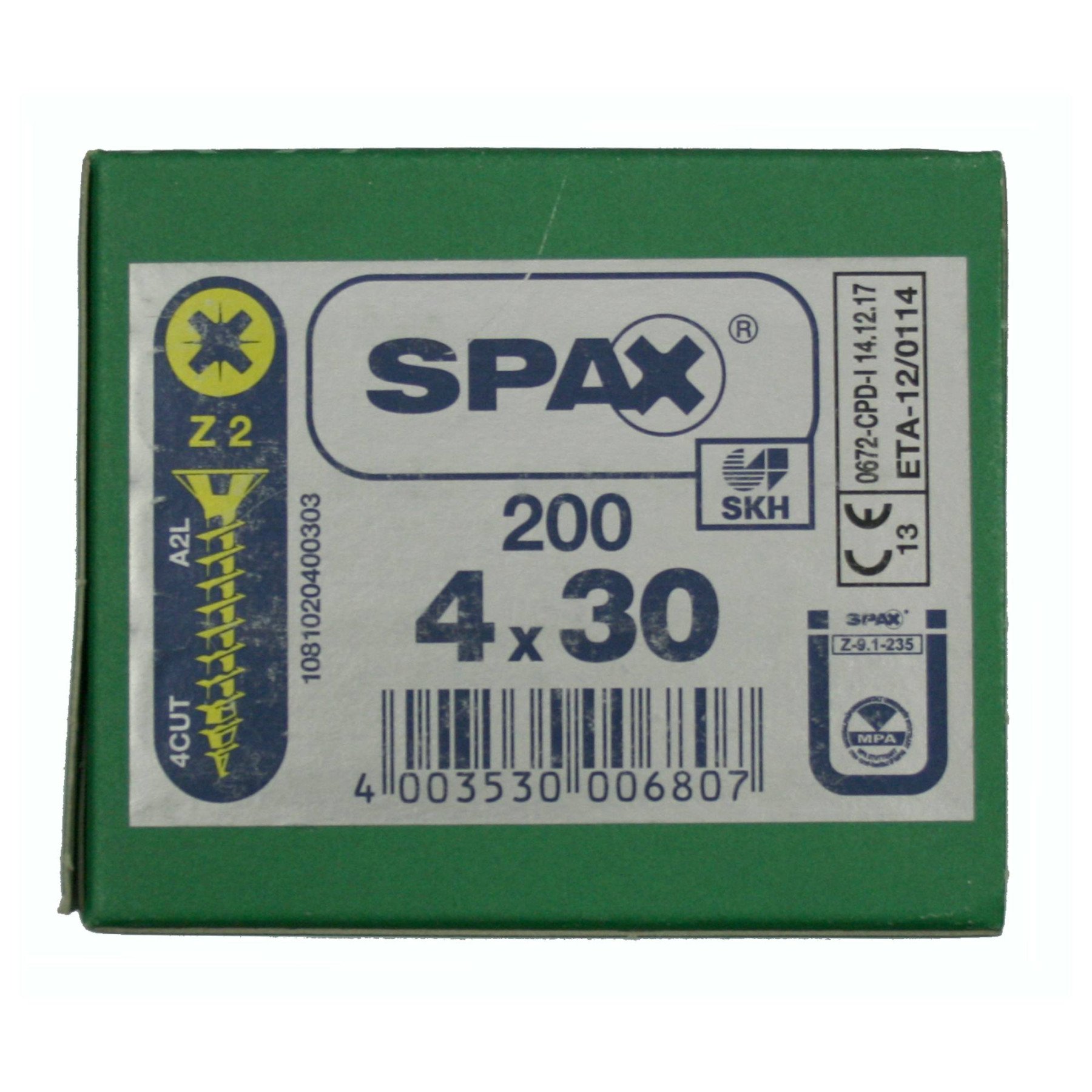 Alternatieve afbeelding voor Spax spaanplaatschroeven 4x30mm geelverzinkt platkop Pozidriv 200 stuks
