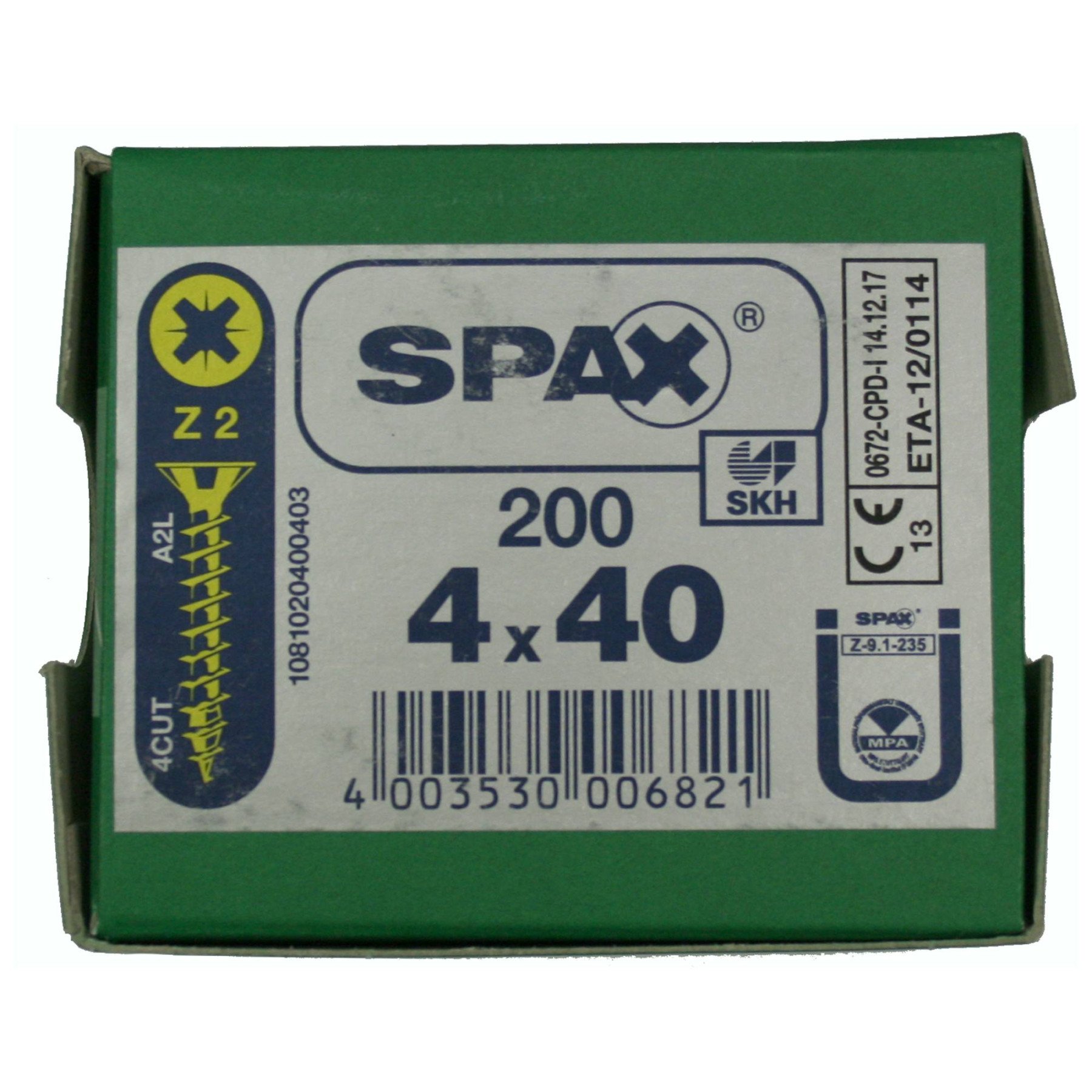 Alternatieve afbeelding voor Spax spaanplaatschroeven 4x40 mm geelverzinkt platkop Pozidriv 200 stuks