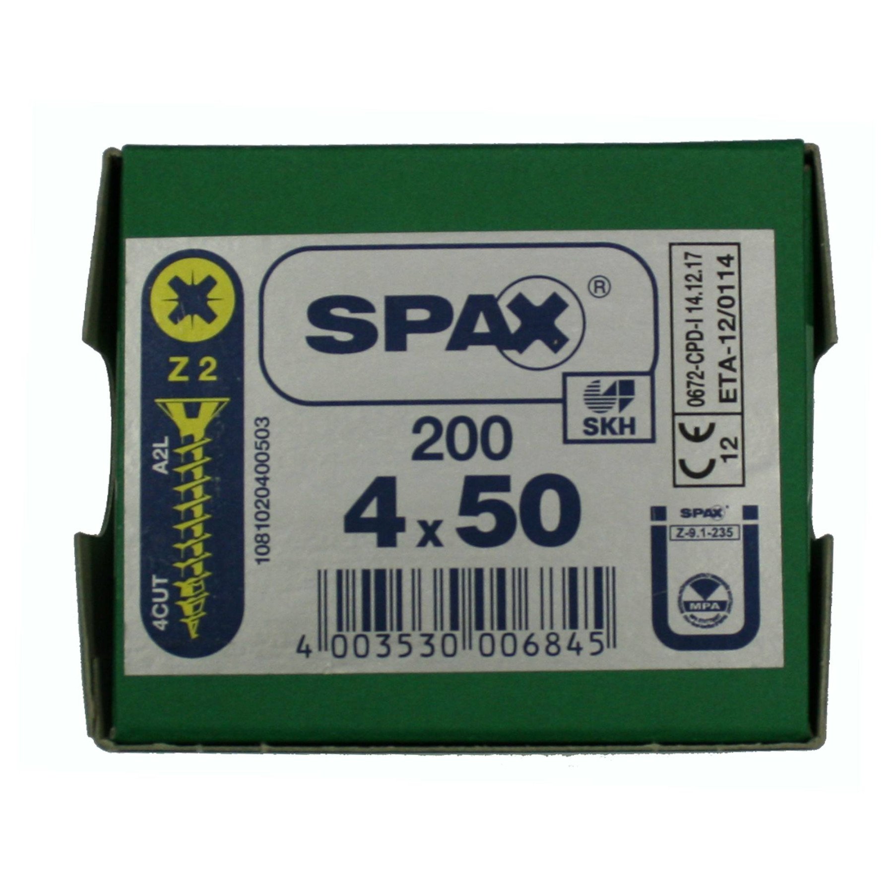 Alternatieve afbeelding voor Spax spaanplaatschroeven 4x50 mm geelverzinkt platkop Pozidriv 200 stuks