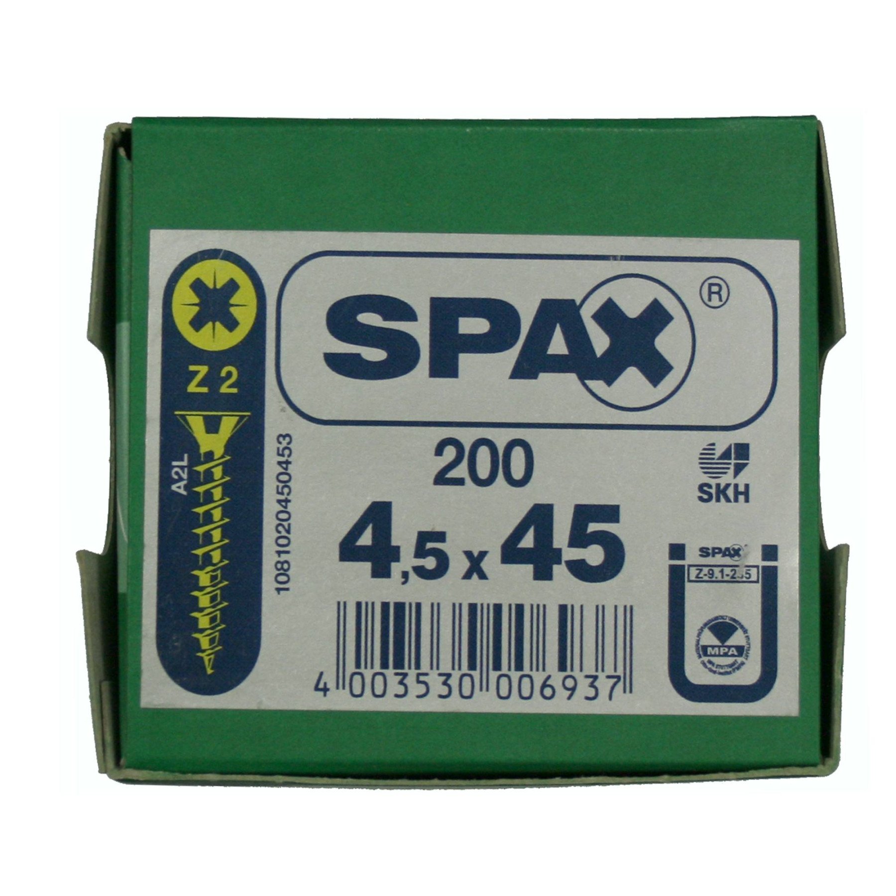 Alternatieve afbeelding voor Spax spaanplaatschroeven 4,5x45 mm geelverzinkt platkop Pozidriv 200 stuks
