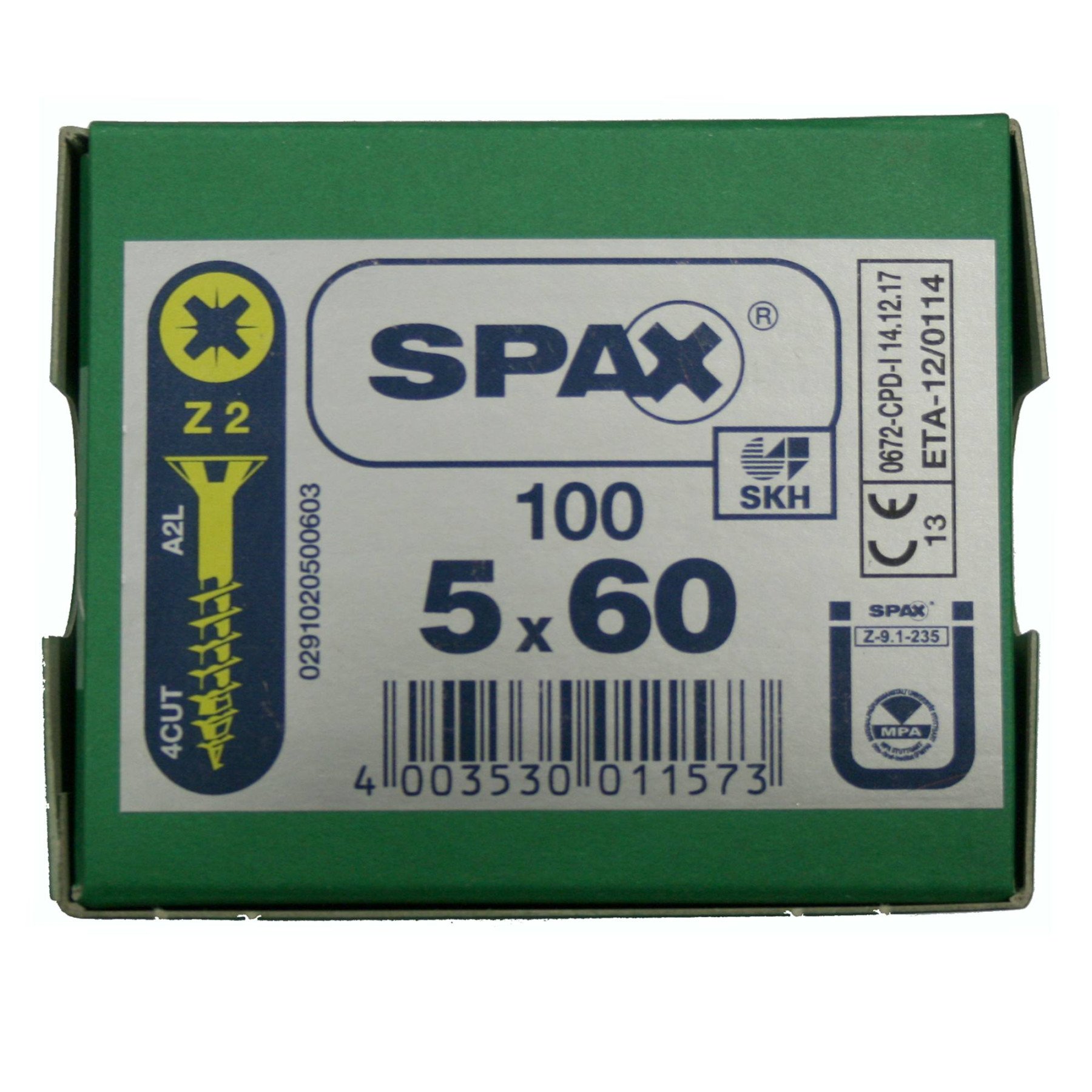 Alternatieve afbeelding voor Spax spaanplaatschroeven 5x60 mm geelverzinkt platkop Pozidriv 100 stuks