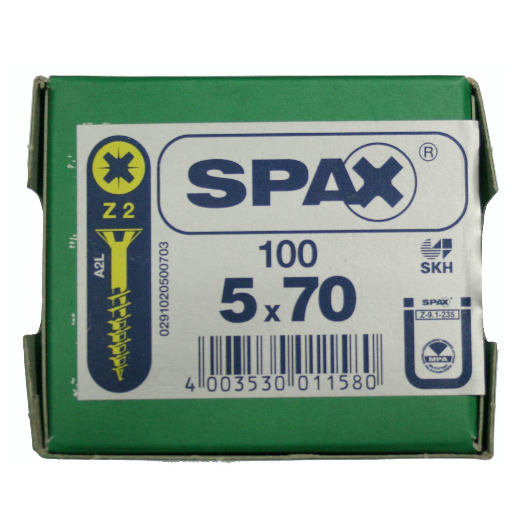 Alternatieve afbeelding voor Spax spaanplaatschroeven 5x70 mm geelverzinkt platkop Pozidriv 100 stuks