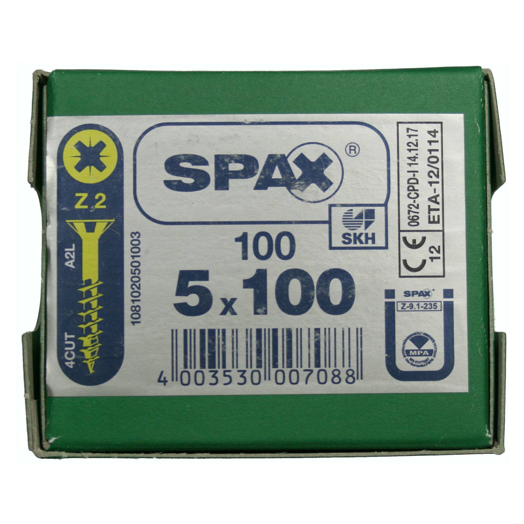 Alternatieve afbeelding voor Spax spaanplaatschroeven 5x100 mm geelverzinkt platkop Pozidriv 100 stuks