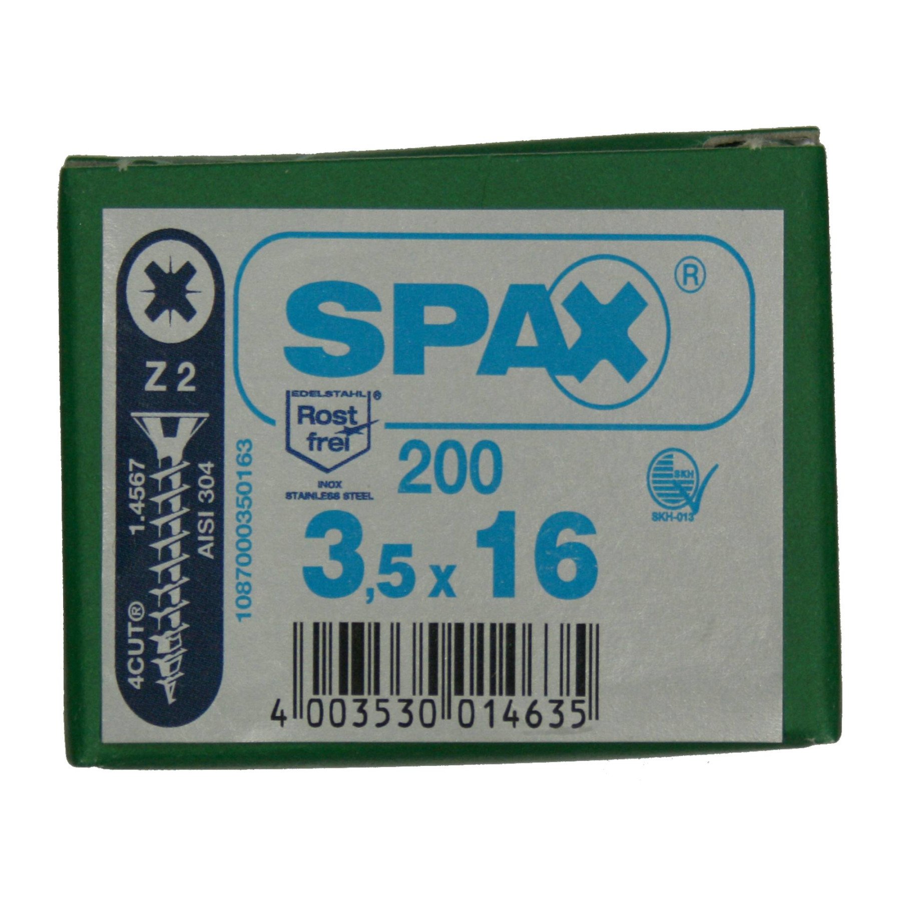 Alternatieve afbeelding voor Spax spaanplaatschroeven 3,5x16 mm RVS A2 platkop Pozidriv 200 stuks