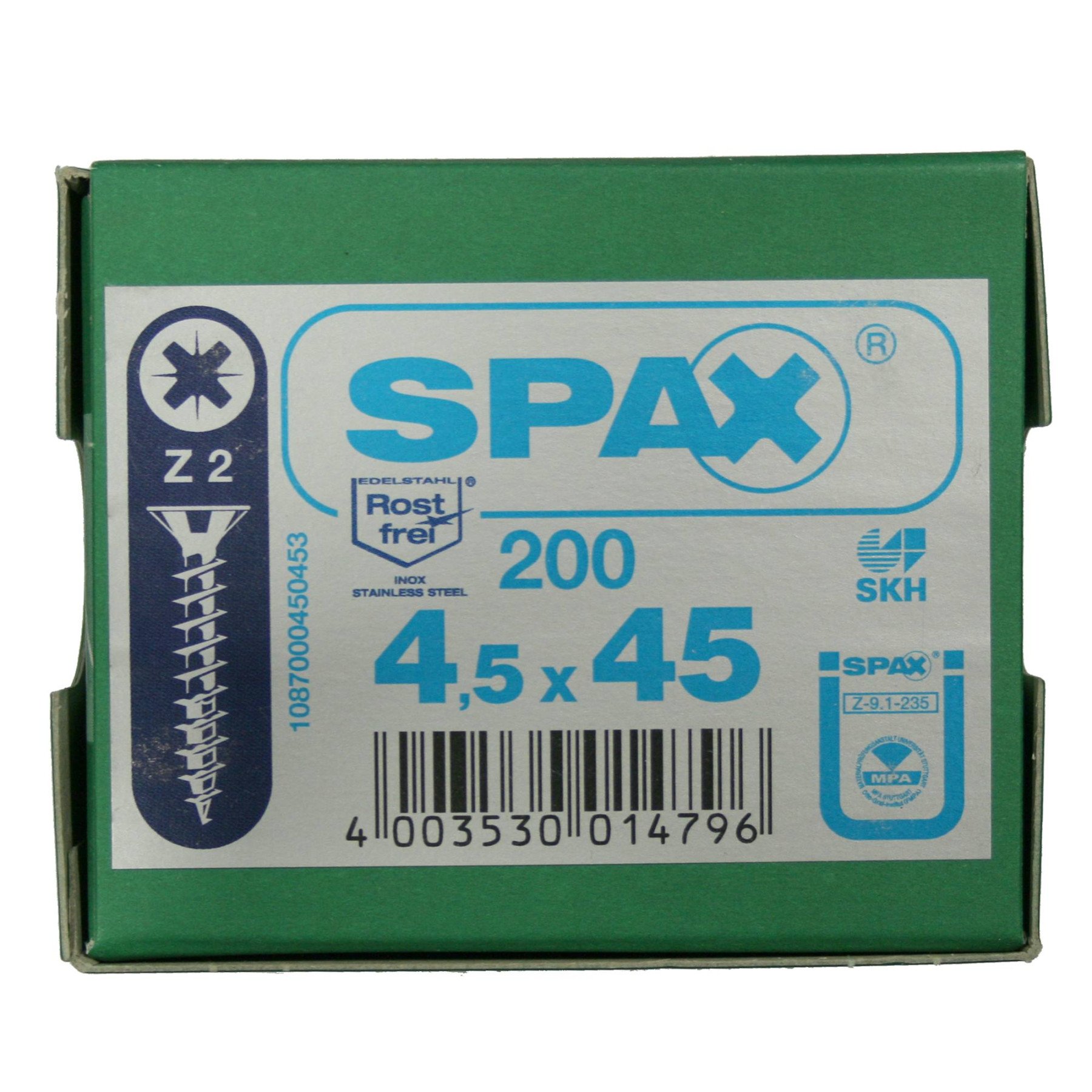 Alternatieve afbeelding voor Spax spaanplaatschroeven 4,5x45 mm RVS A2 platkop Pozidriv 200 stuks