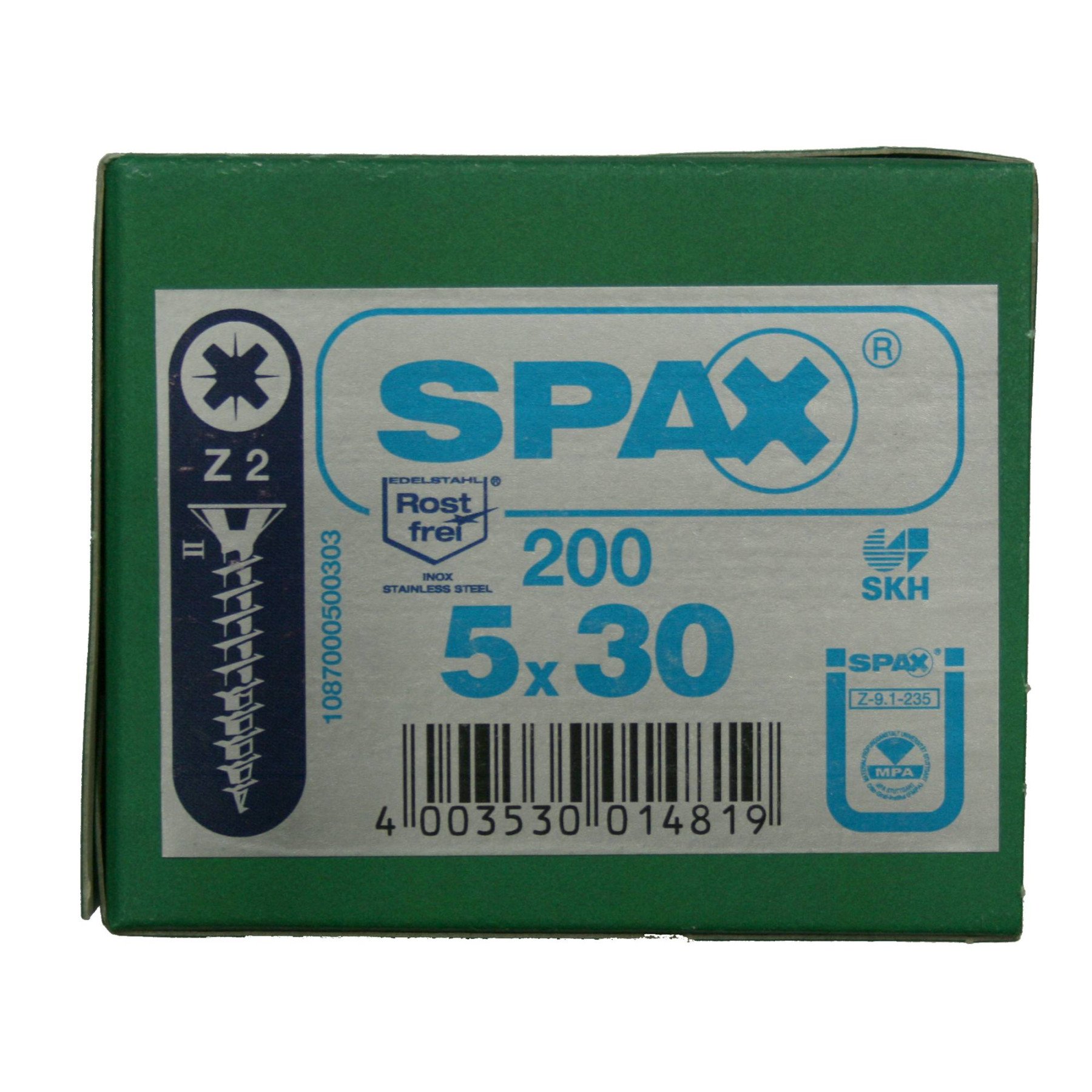 Alternatieve afbeelding voor Spax spaanplaatschroeven 5x30 mm RVS A2 platkop Pozidriv 200 stuks