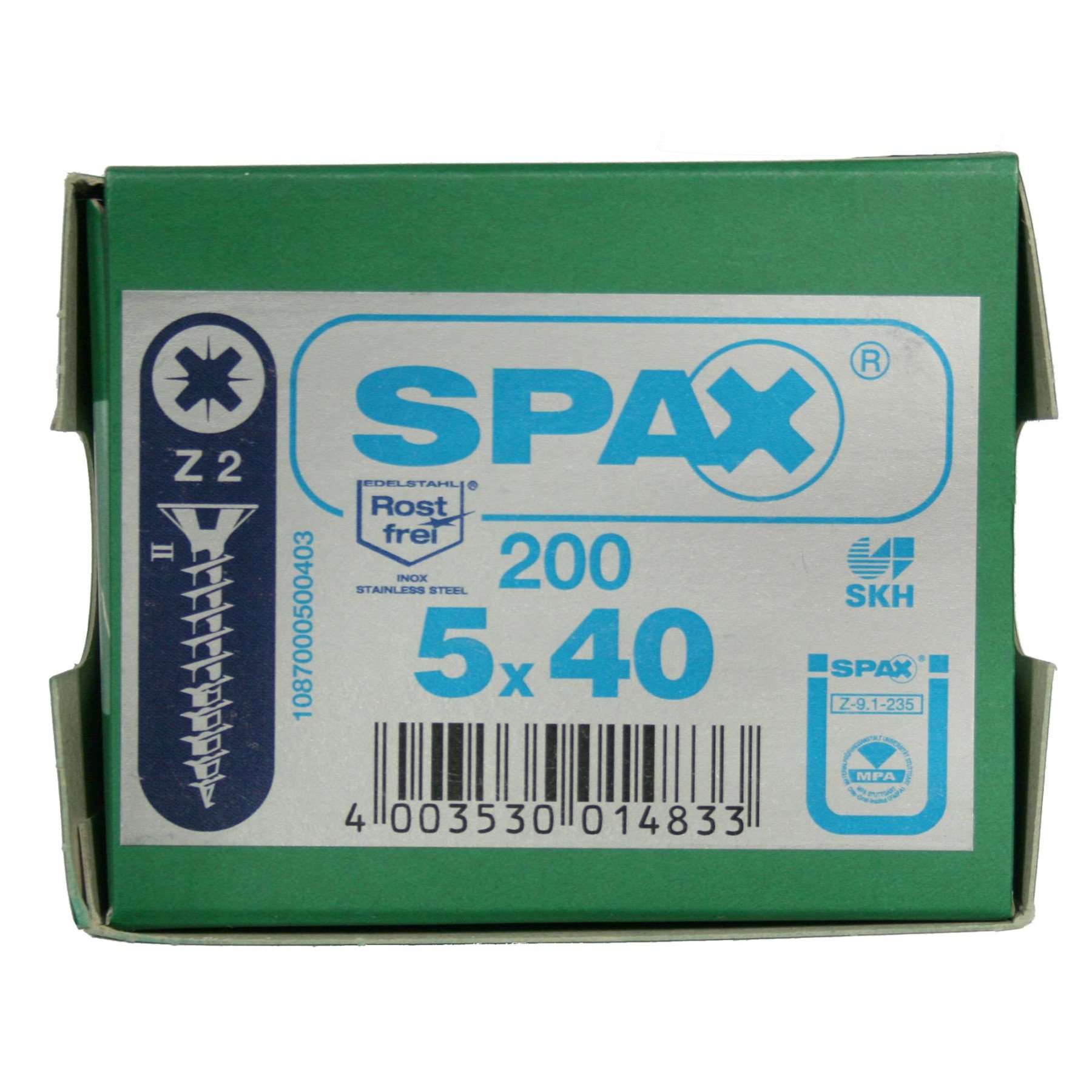 Alternatieve afbeelding voor Spax spaanplaatschroeven 5x40 mm RVS A2 platkop Pozidriv 200 stuks