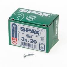 Alternatieve afbeelding voor Spax spaanplaatschroeven 3,5x20 mm verzinkt platkop TORX 200 stuks