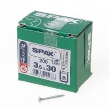 Alternatieve afbeelding voor Spax spaanplaatschroeven 3,5x30 mm verzinkt platkop TORX 200 stuks