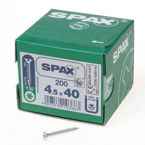 Alternatieve afbeelding voor Spax spaanplaatschroeven 4,5x40 mm verzinkt platkop TORX 200 stuks