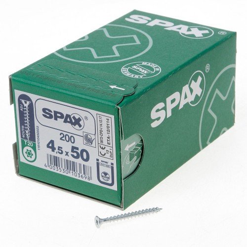 Alternatieve afbeelding voor Spax spaanplaatschroeven 4,5x50 mm verzinkt platkop TORX 200 stuks