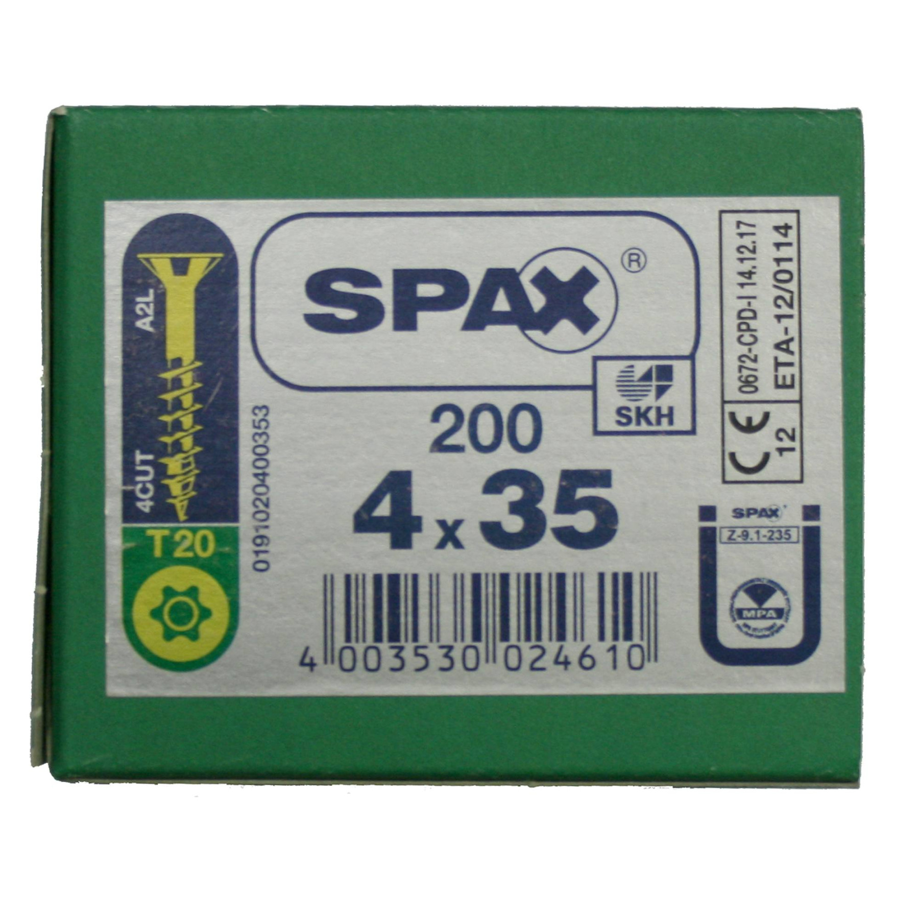 Alternatieve afbeelding voor Spax spaanplaatschroeven 4x35 mm geelverzinkt platkop TORX 200 stuks