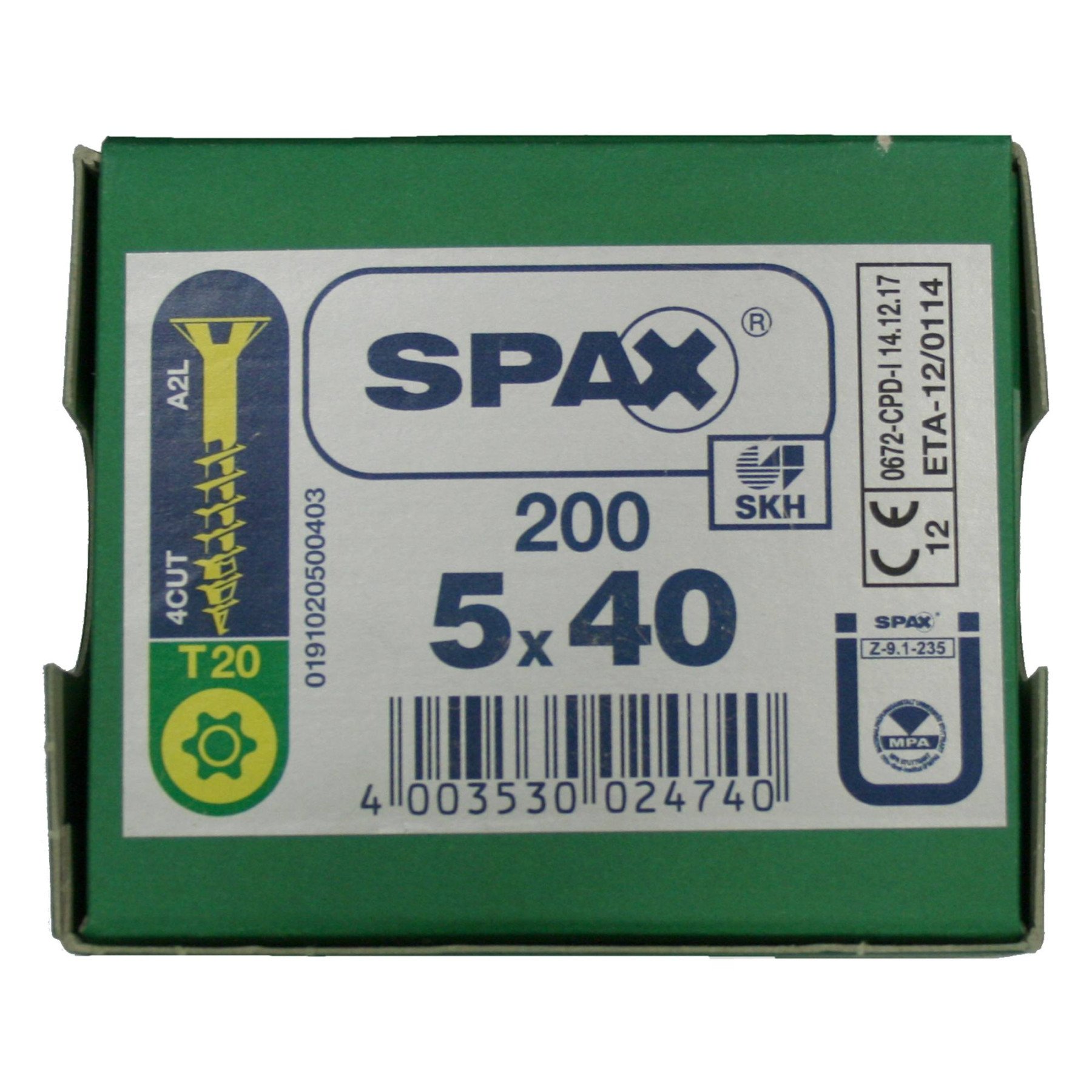 Alternatieve afbeelding voor Spax spaanplaatschroeven 5x40 mm geelverzinkt platkop TORX 200 stuks
