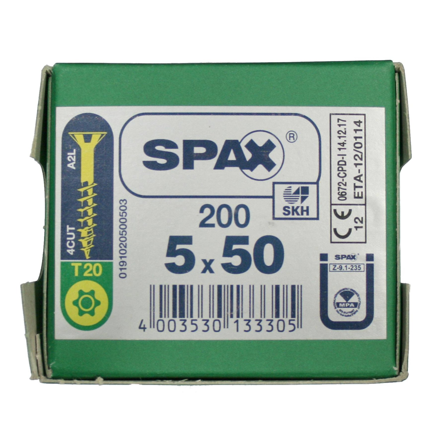Alternatieve afbeelding voor Spax spaanplaatschroeven 5x50 mm geelverzinkt platkop TORX 200 stuks
