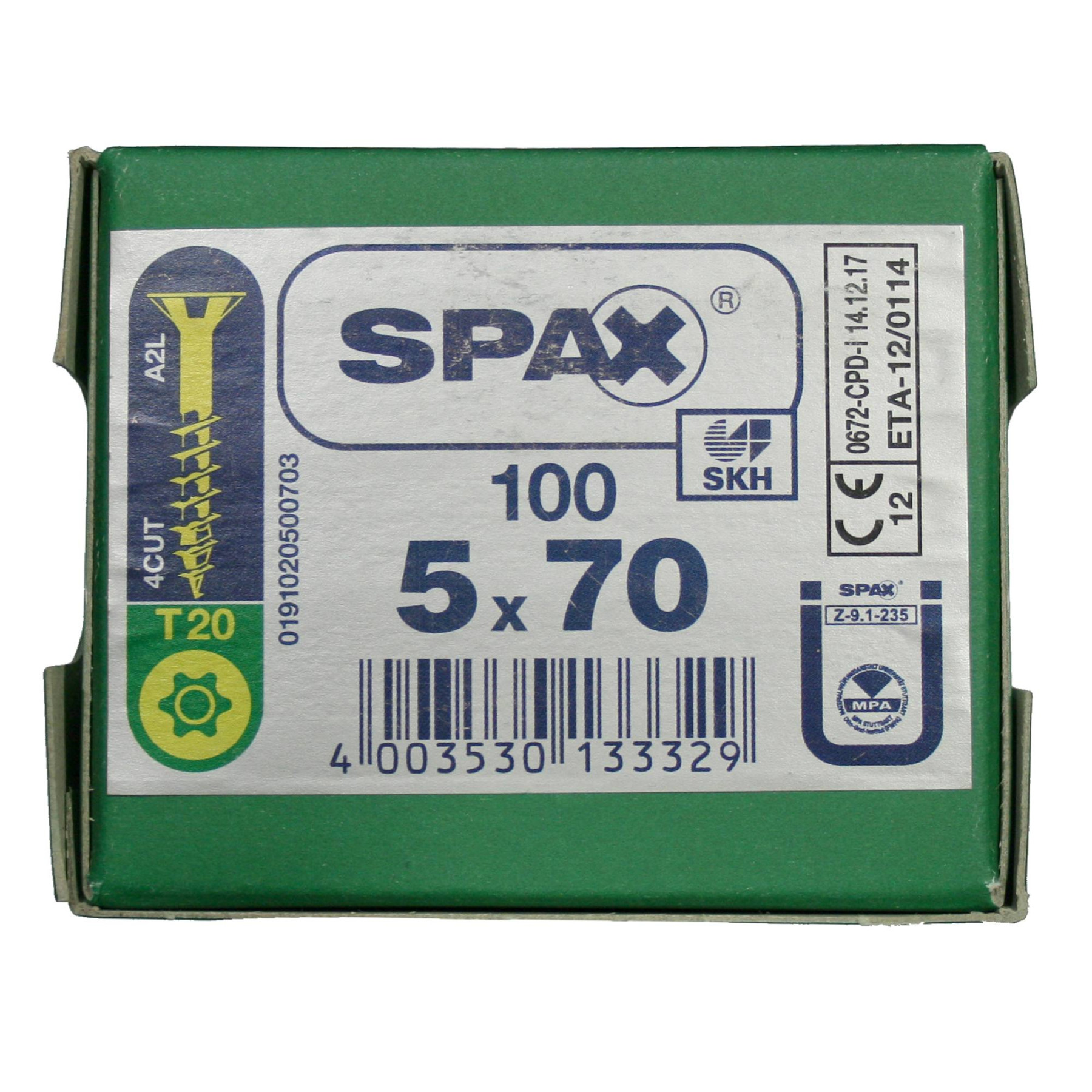Alternatieve afbeelding voor Spax spaanplaatschroeven 5x70 mm geelverzinkt platkop TORX 100 stuks