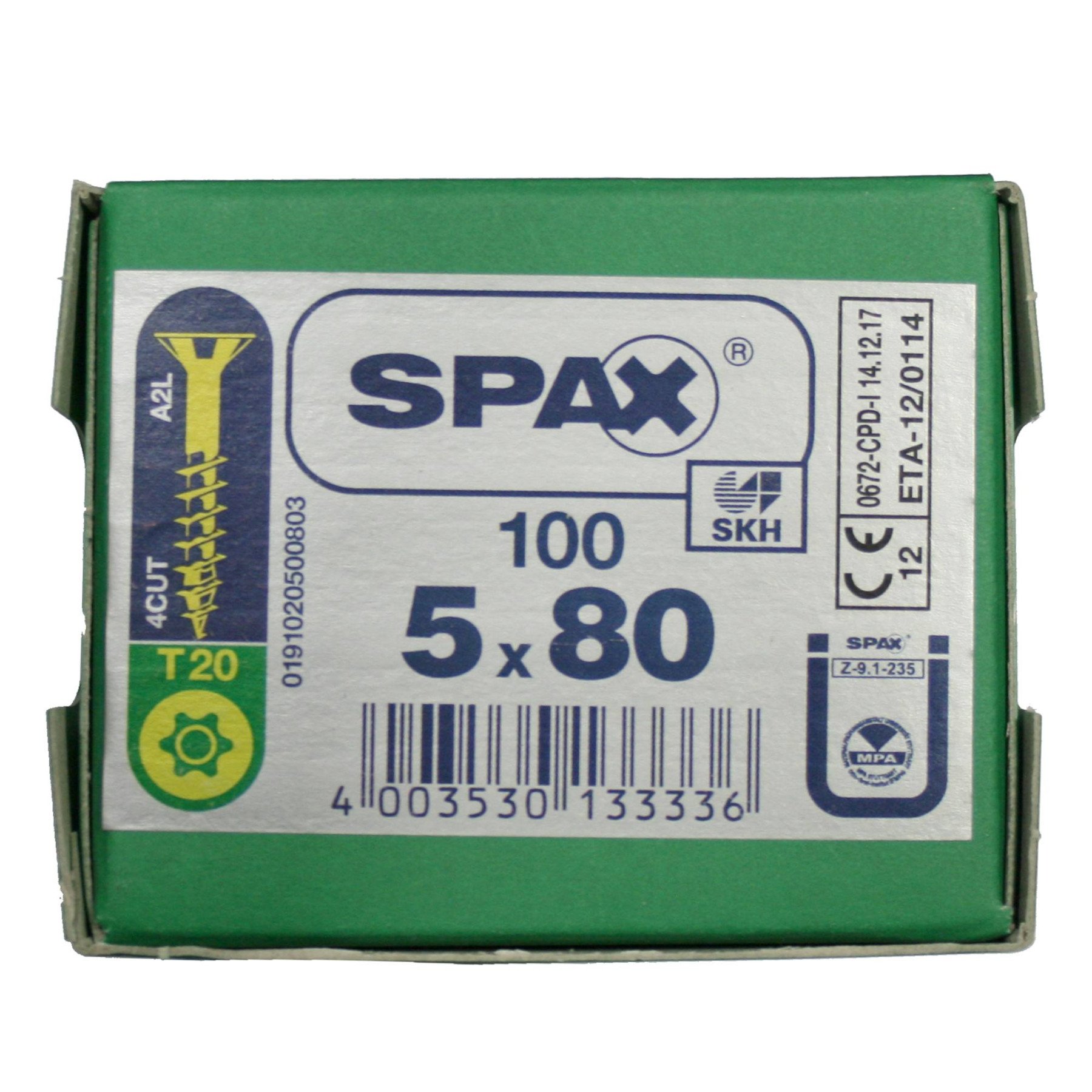Alternatieve afbeelding voor Spax spaanplaatschroeven 5x80 mm geelverzinkt platkop TORX 100 stuks