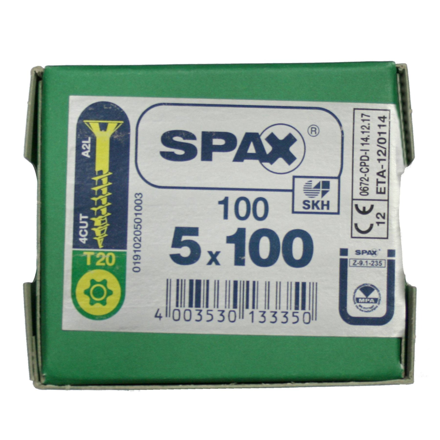 Alternatieve afbeelding voor Spax spaanplaatschroeven 5x100 mm geelverzinkt platkop TORX 100 stuks