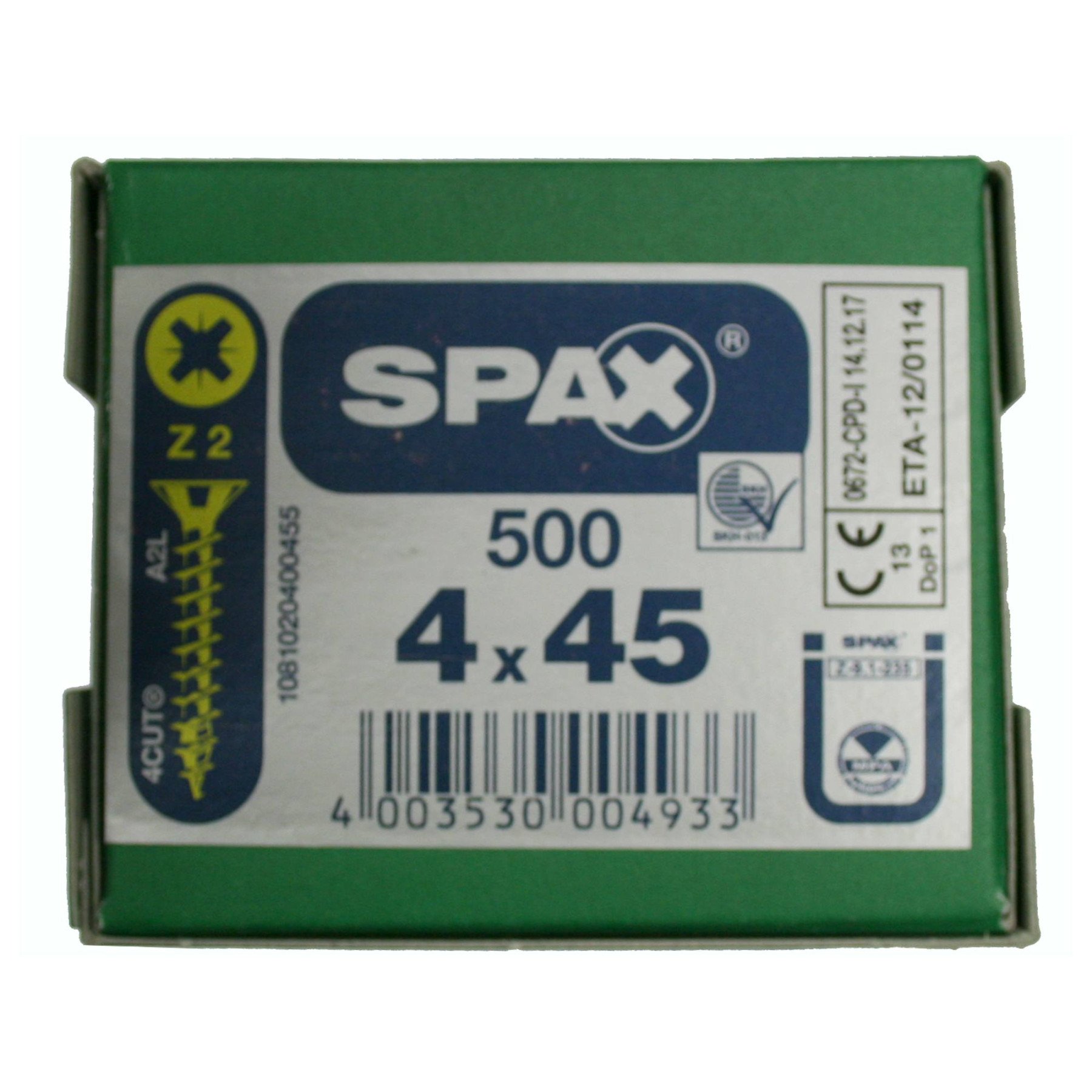 Alternatieve afbeelding voor Spax spaanplaatschroeven 4x45 mm geelverzinkt platkop Pozidriv 500 stuks