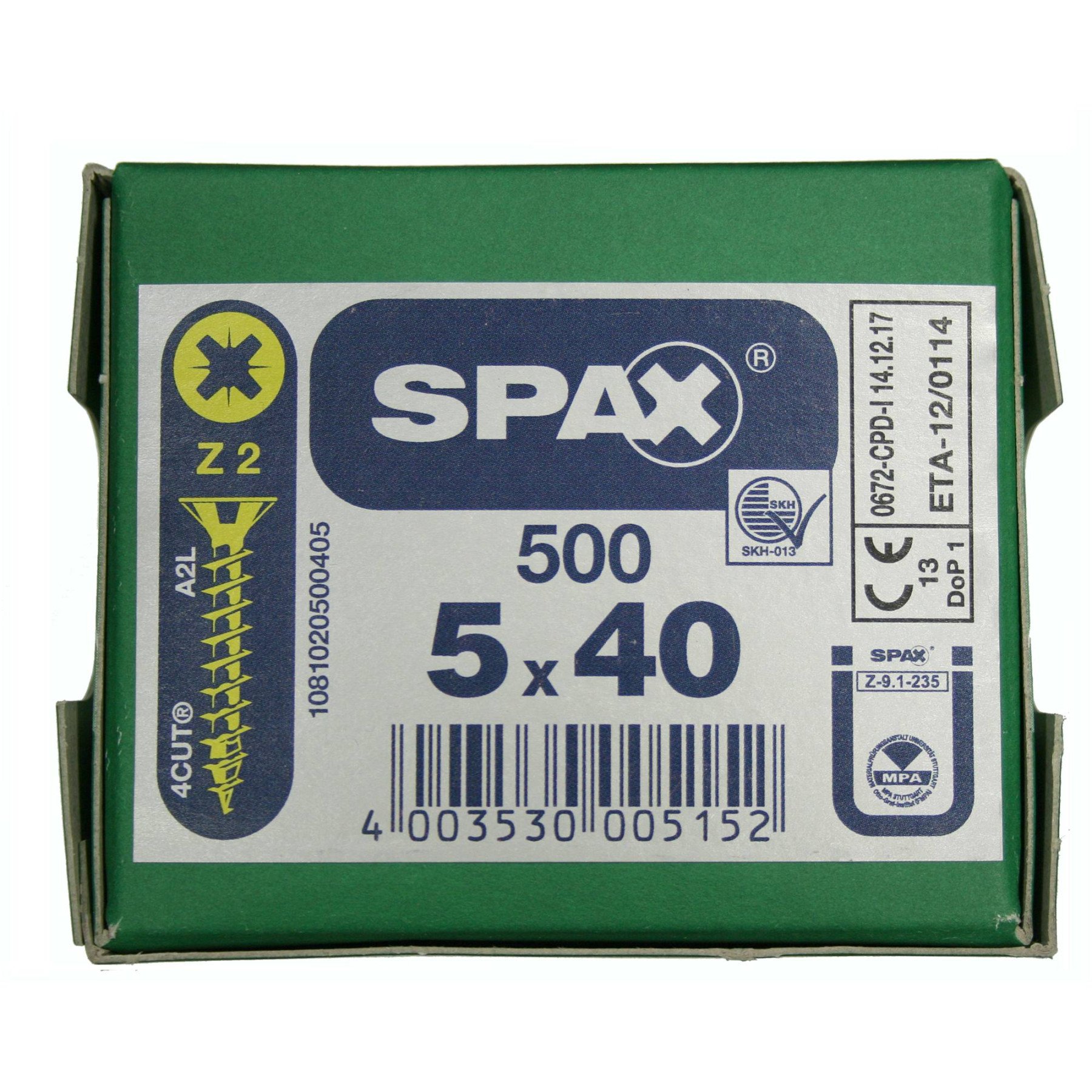 Alternatieve afbeelding voor Spax spaanplaatschroeven 5x40 mm geelverzinkt platkop Pozidriv 500 stuks