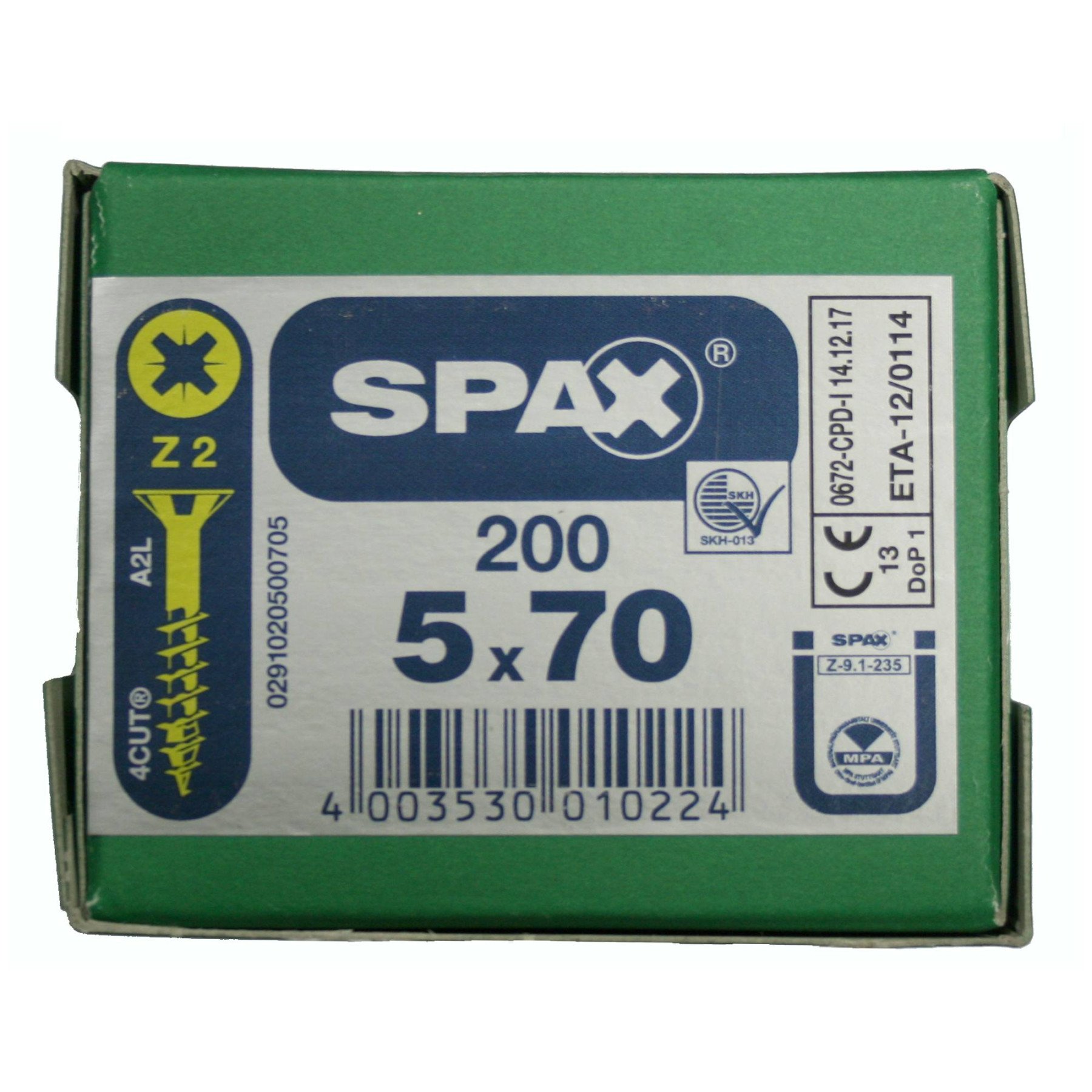 Alternatieve afbeelding voor Spax spaanplaatschroeven 5x70 mm geelverzinkt platkop Pozidriv 200 stuks