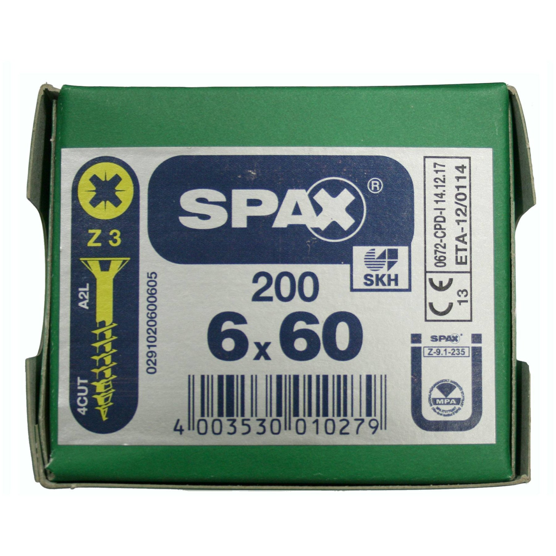 Alternatieve afbeelding voor Spax spaanplaatschroeven 6x60 mm geelverzinkt platkop Pozidriv 200 stuks