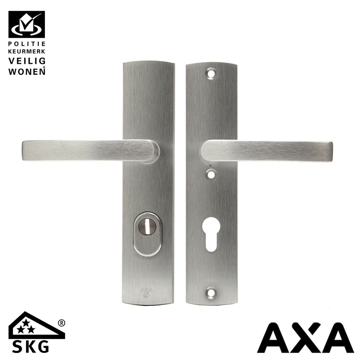 Alternatieve afbeelding voor ANTI KERNTREKSBESLAG AXA CURVE PLUS KRUK-KRUK PC72 GESLEPEN ALU SKG***