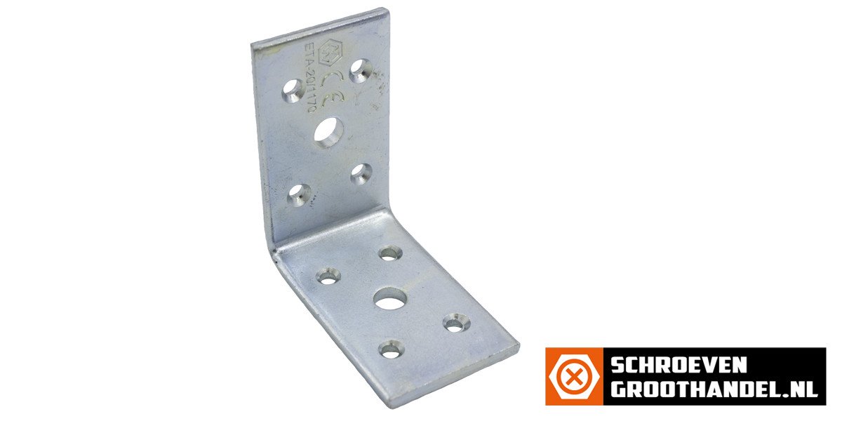 Alternatieve afbeelding voor Versterkingshoek 65x65x40 mm verzinkt 1 stuk