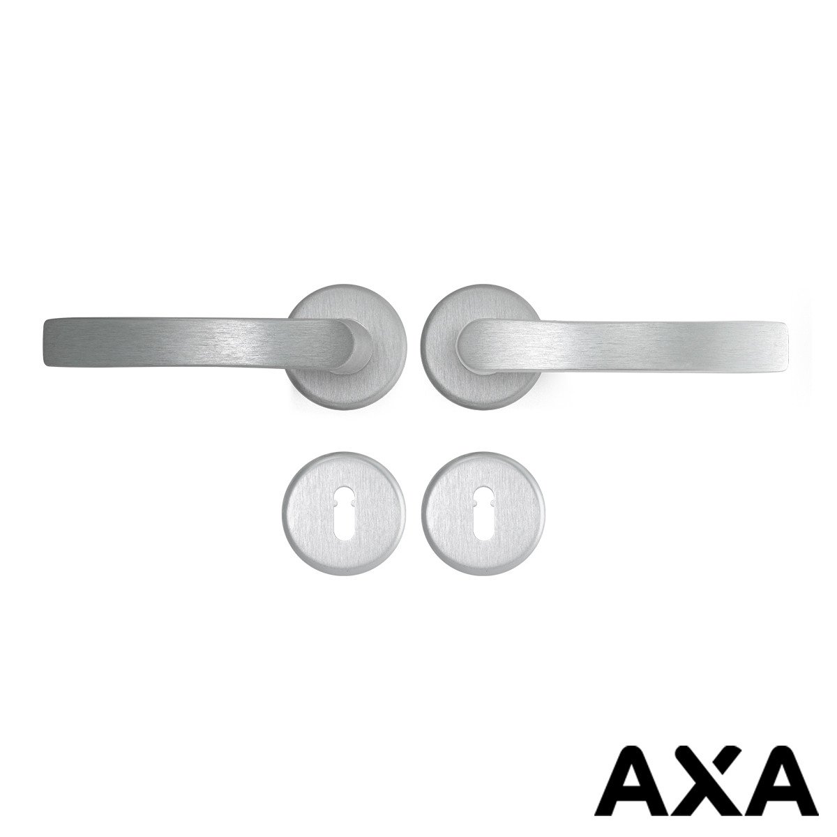 Alternatieve afbeelding voor Deurbeslag aluminium AXA op rozet met sleutel rozet