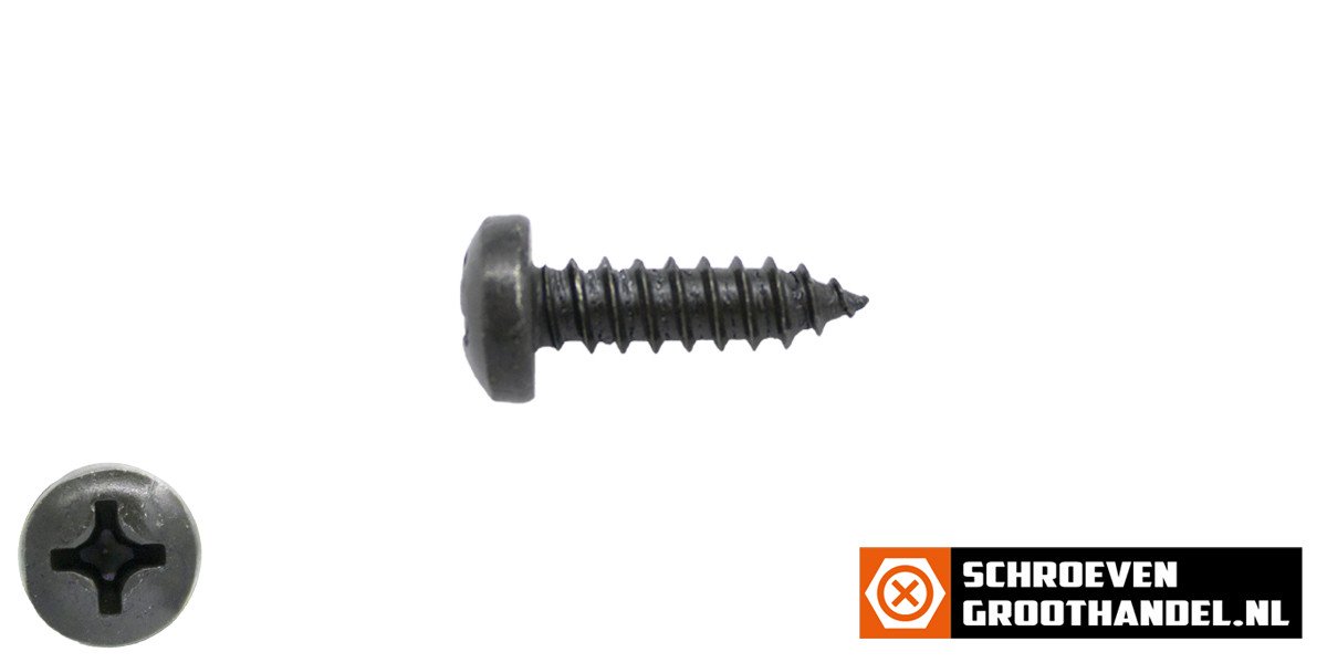 Alternatieve afbeelding voor Parkers zwart verzinkt 2,9x9,5mm cilinderkop philips DIN 7981 200 stuks