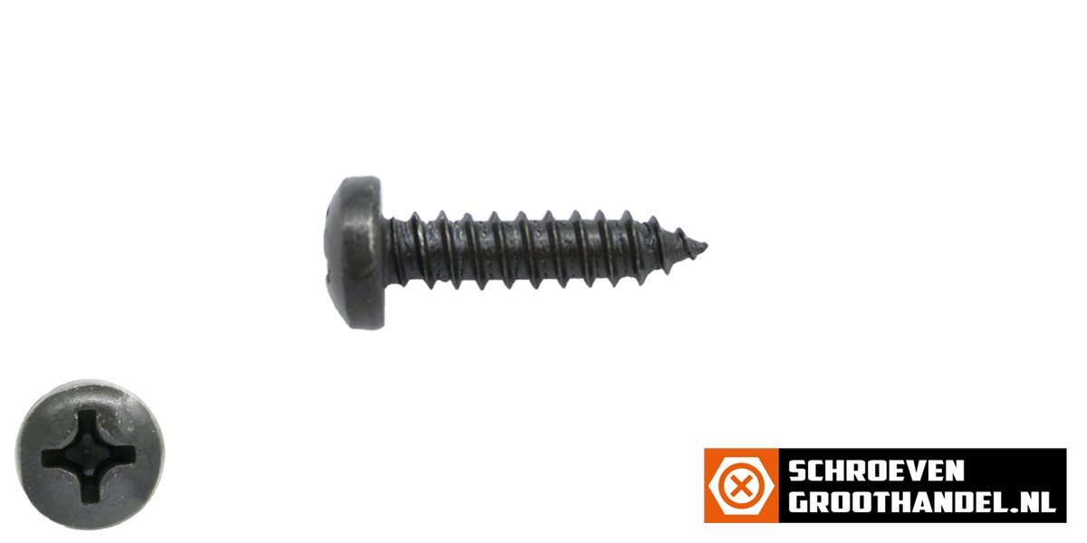 Alternatieve afbeelding voor Parkers zwart verzinkt 3,5x22mm cilinderkop philips DIN 7981 200 stuks