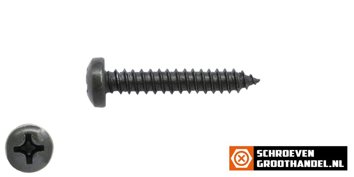Alternatieve afbeelding voor Parkers zwart verzinkt 4,2x38mm cilinderkop philips DIN 7981 200 stuks