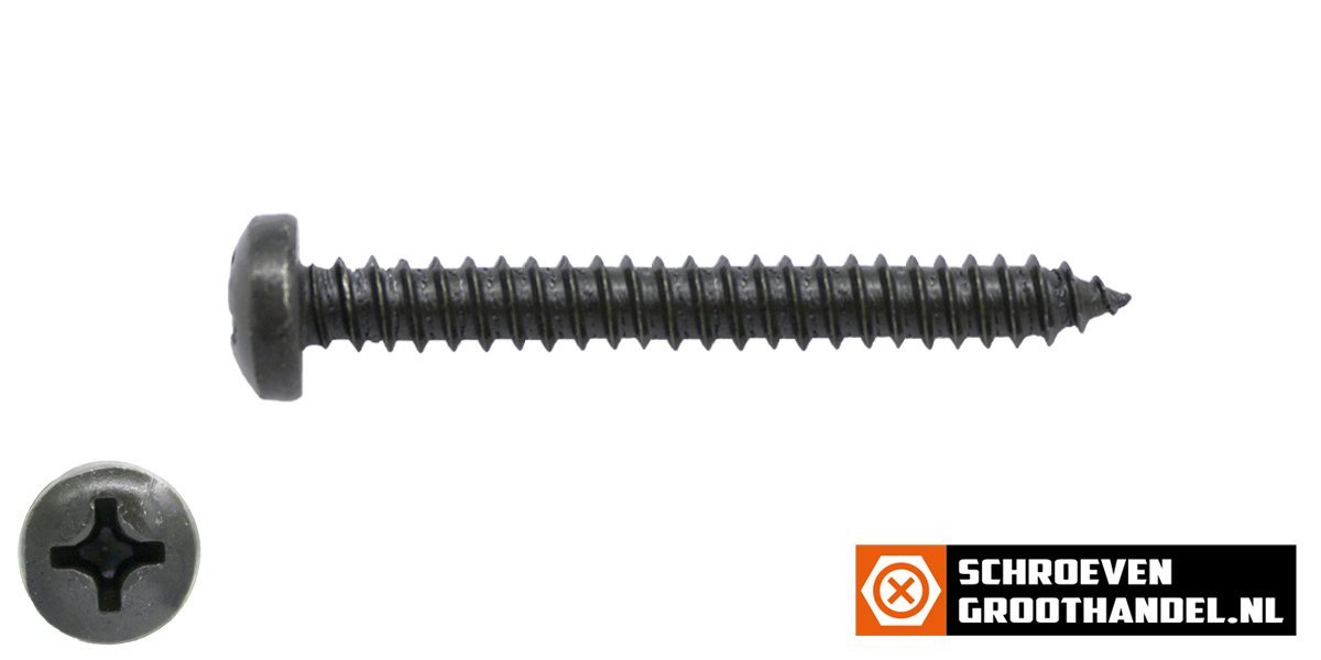 Alternatieve afbeelding voor Parkers zwart verzinkt 4,8x50mm cilinderkop philips DIN 7981 200 stuks