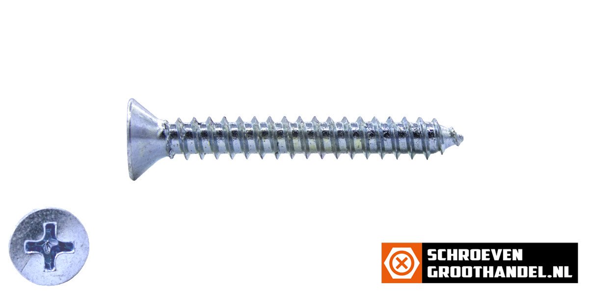 Alternatieve afbeelding voor Parkers verzinkt 4,8x45mm platkop philips DIN 7982 200 stuks
