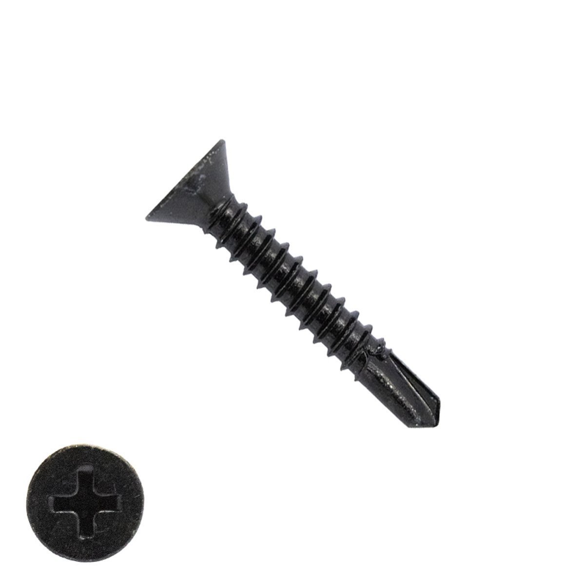 Alternatieve afbeelding voor Boorschroeven zwart verzinkt 3,5x25mm platkop philips DIN 7504-P 200 stuks