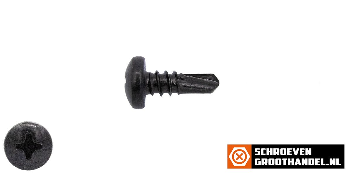 Alternatieve afbeelding voor Boorschroeven zwart verzinkt 4,2x13mm cilinderkop philips DIN 7504-P 200 stuks