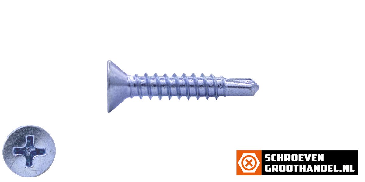 Alternatieve afbeelding voor Boorschroeven verzinkt 3,5x25mm platkop philips DIN 7504-P 200 stuks