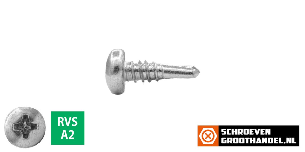 Alternatieve afbeelding voor Boorschroeven RVS A2 3,9x13mm cilinderkop philips DIN 7504-N 200 stuks
