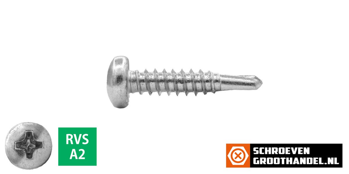 Alternatieve afbeelding voor Boorschroeven RVS A2 4,2x25mm cilinderkop philips DIN 7504-N 200 stuks