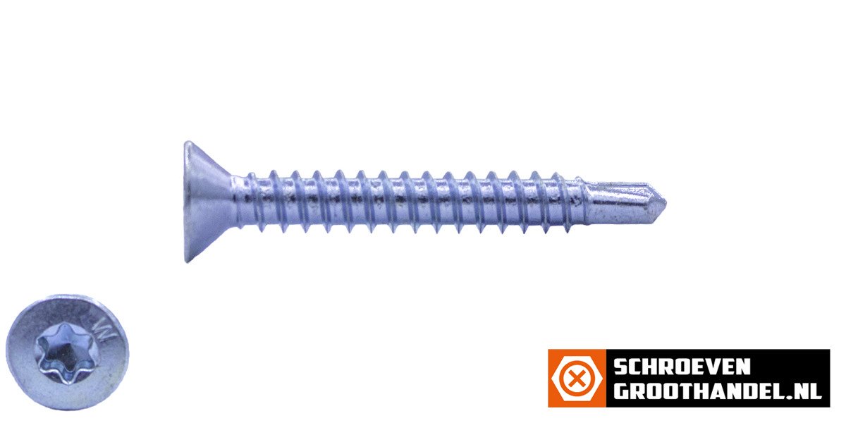 Alternatieve afbeelding voor Boorschroeven verzinkt 5,5x32mm platkop torx DIN 7504-P 200 stuks