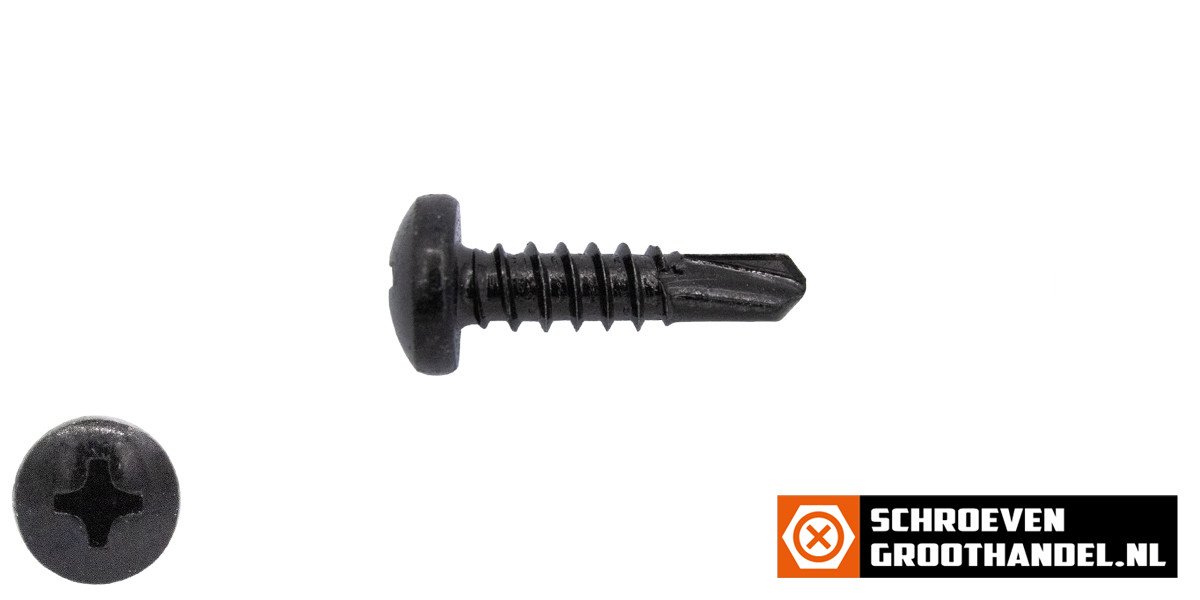 Alternatieve afbeelding voor Boorschroeven zwart verzinkt 3,5x19mm cilinderkop philips DIN 7504-P 200 stuks