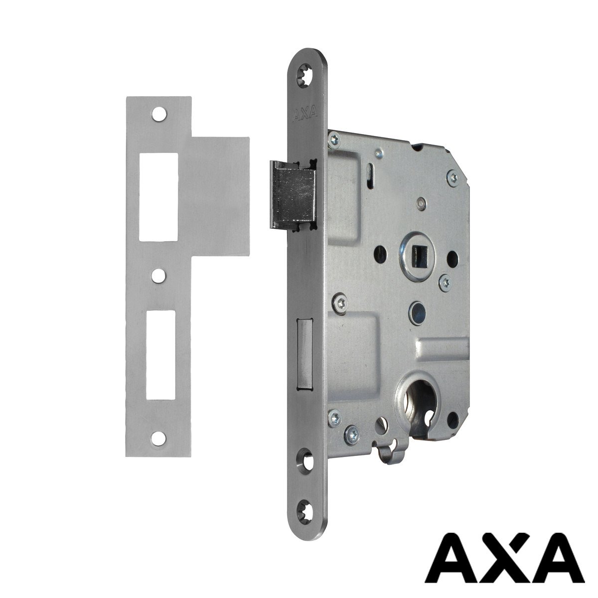 Alternatieve afbeelding voor CILINDERSLOT 55MM VOORPLAAT RVS INCL SLUITPLAAT AXA